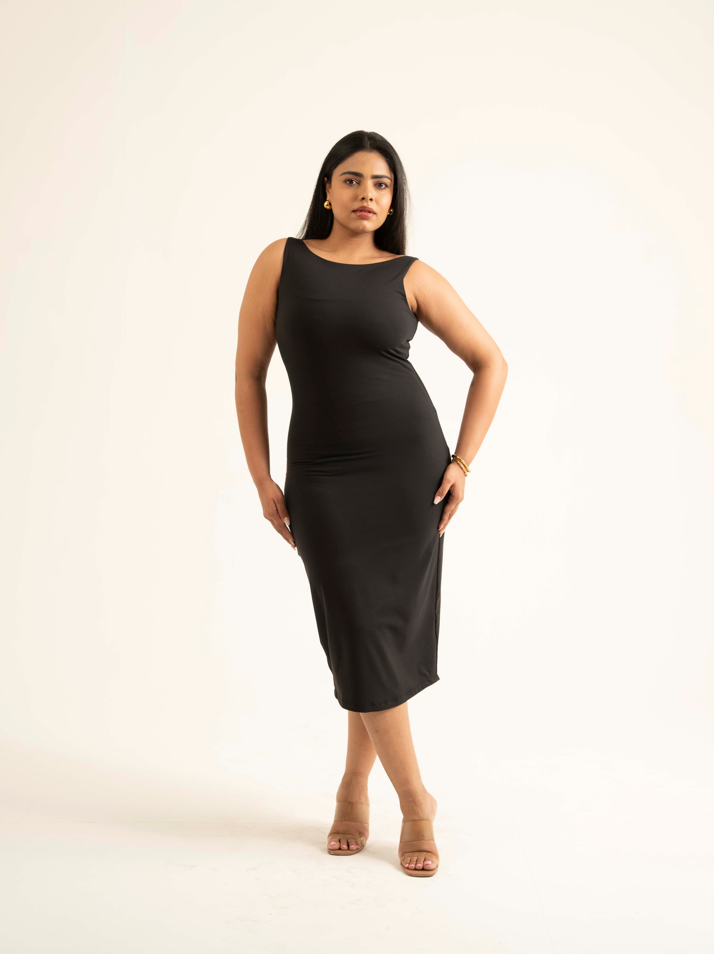 dress with built in shapewear Feelingirl Seamless Everyday Sculpt Bundle Tummy Control Shaping Dress Set for Women, Dark Brown / M/L in shapewear means youre stepping out already sorted MODERN ESSENTIAL BLACK BUILT-IN SHAPEWEAR