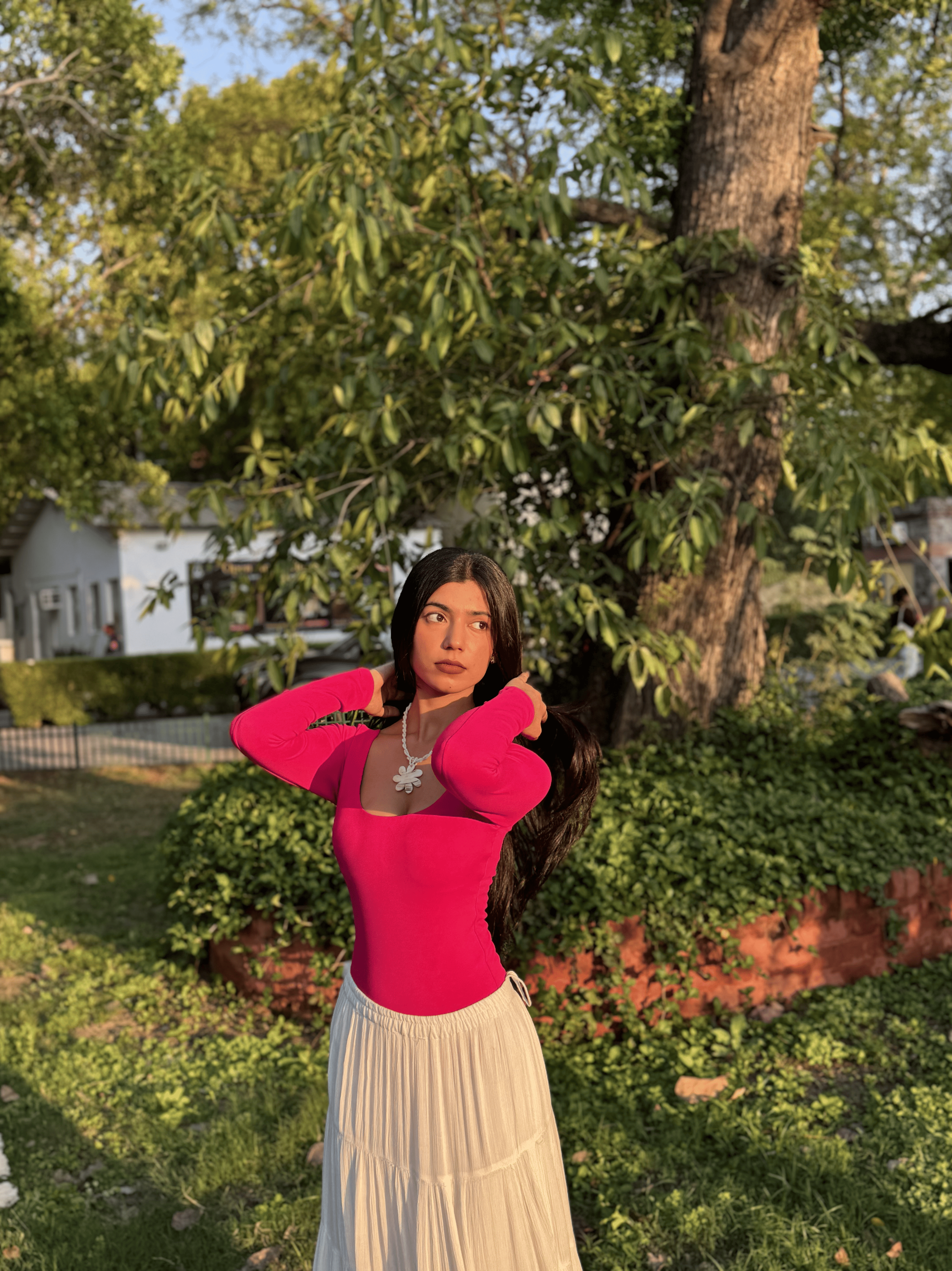 PINK FULL SLEEVES BUILT-IN SHAPEWEAR BODYSUIT