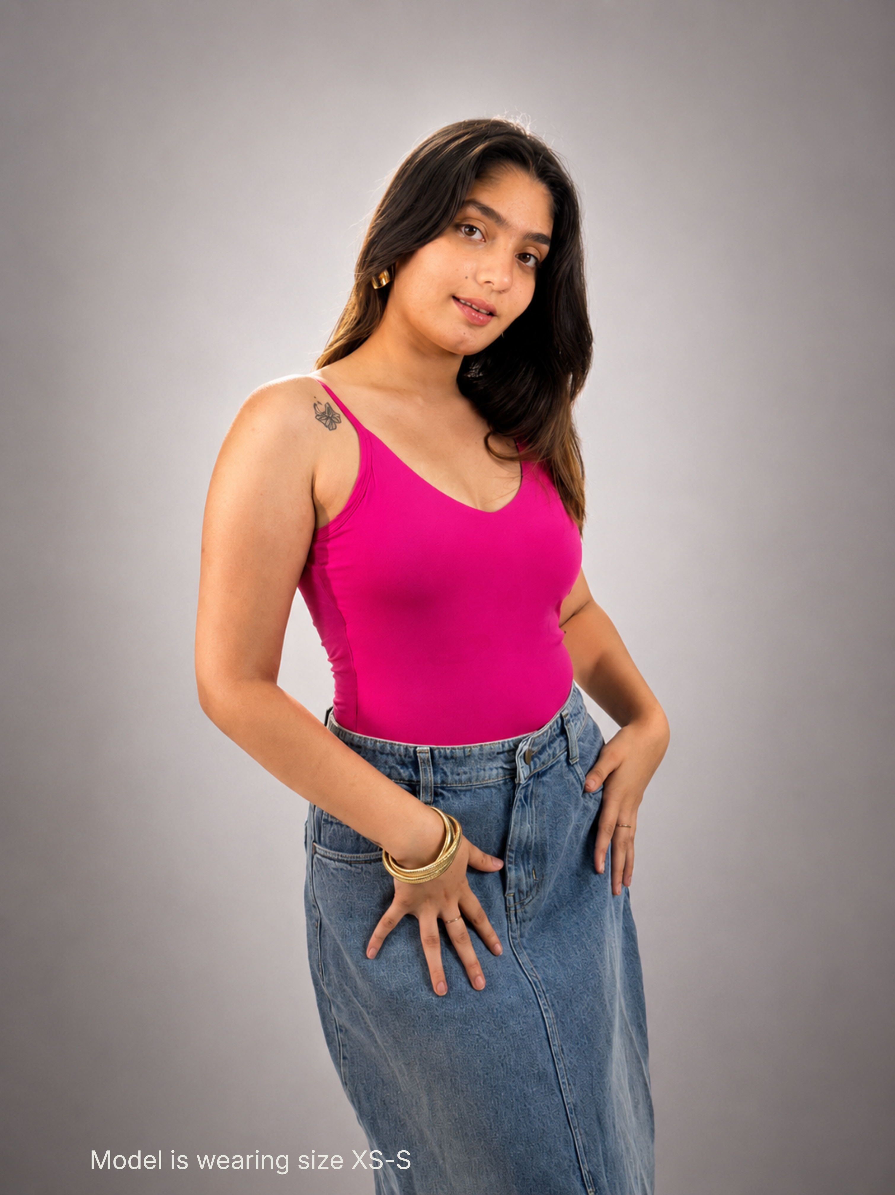 PINK BUILT-IN SHAPEWEAR STRAPS BODYSUIT