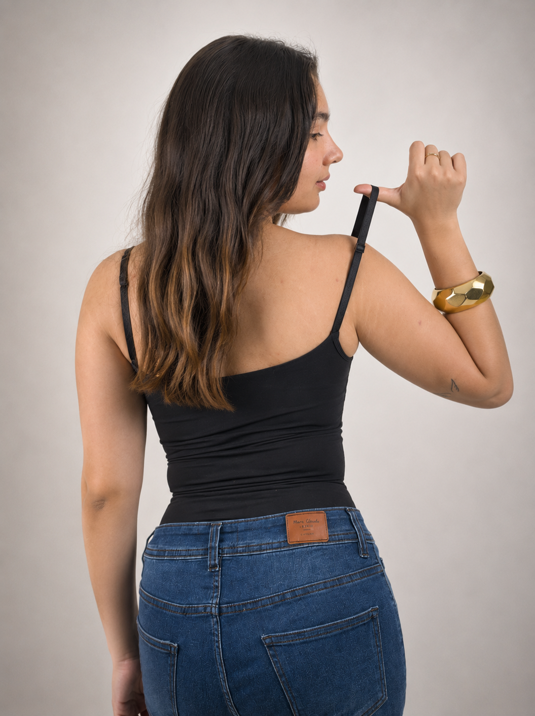 BLACK BUILT IN SHAPEWEAR STRAPS BODYSUIT