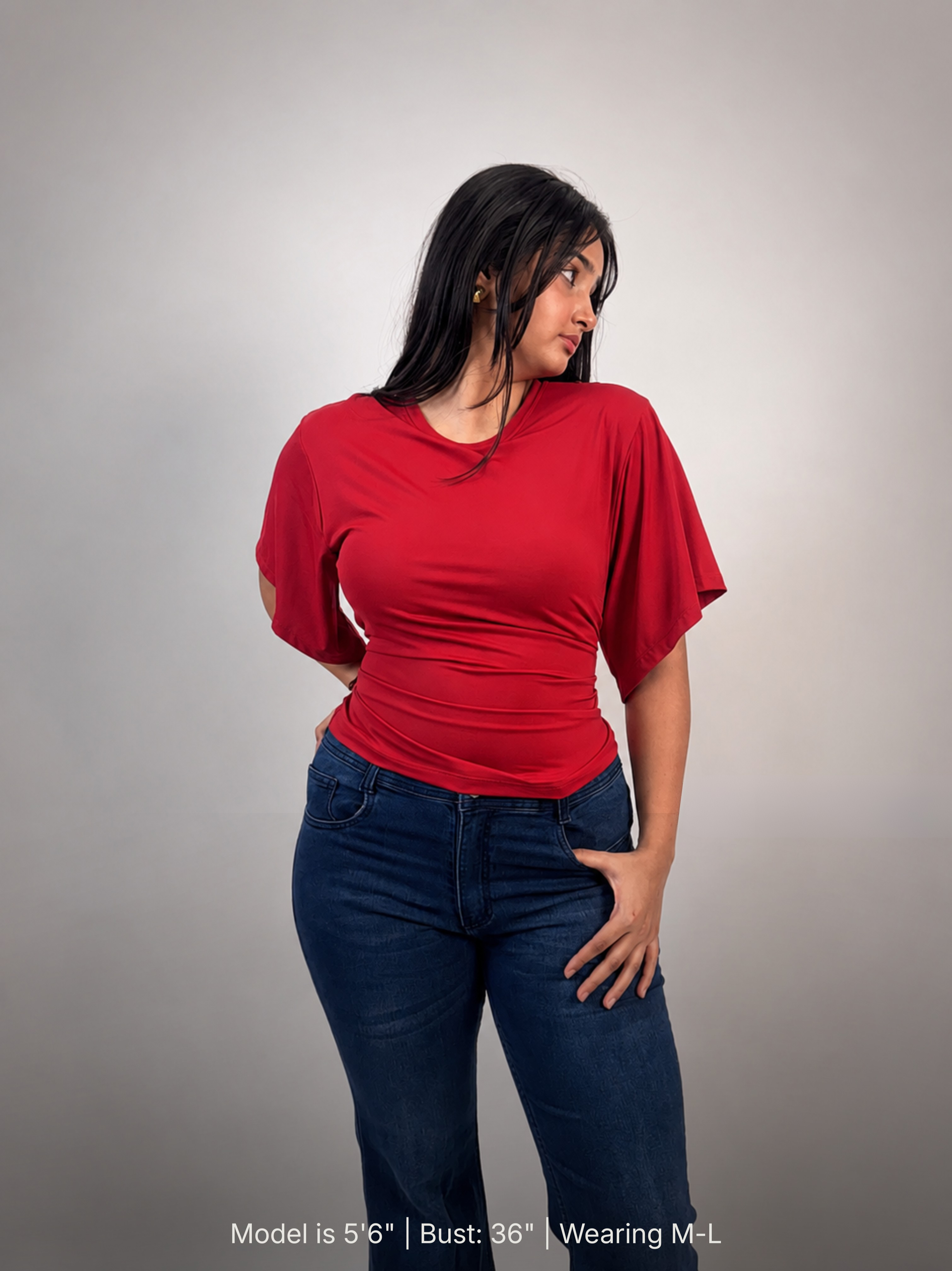 CHERRY RED TIE KNOT BUILT-IN BRA TOP