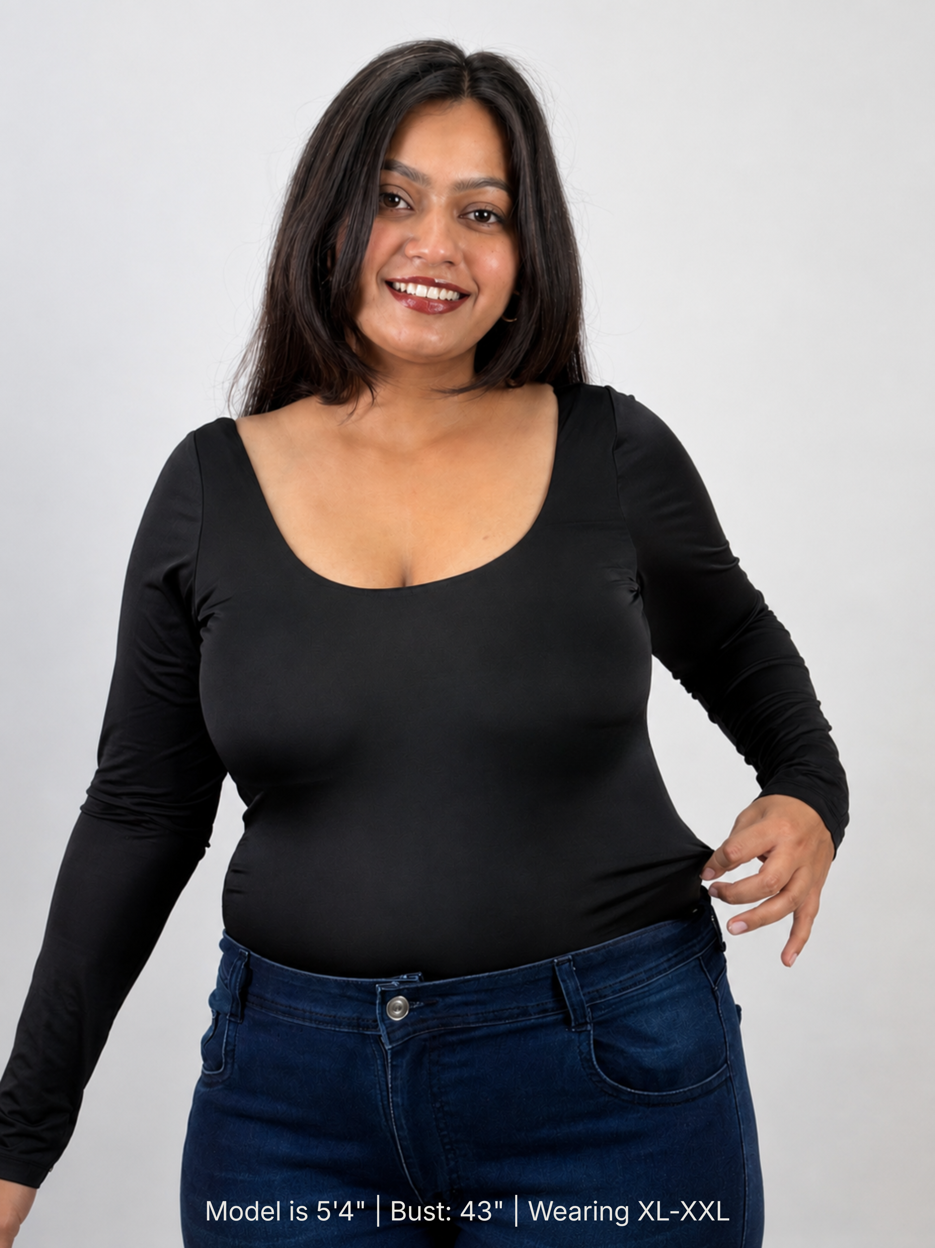BLACK FULL SLEEVES BUILT-IN SHAPEWEAR BODYSUIT