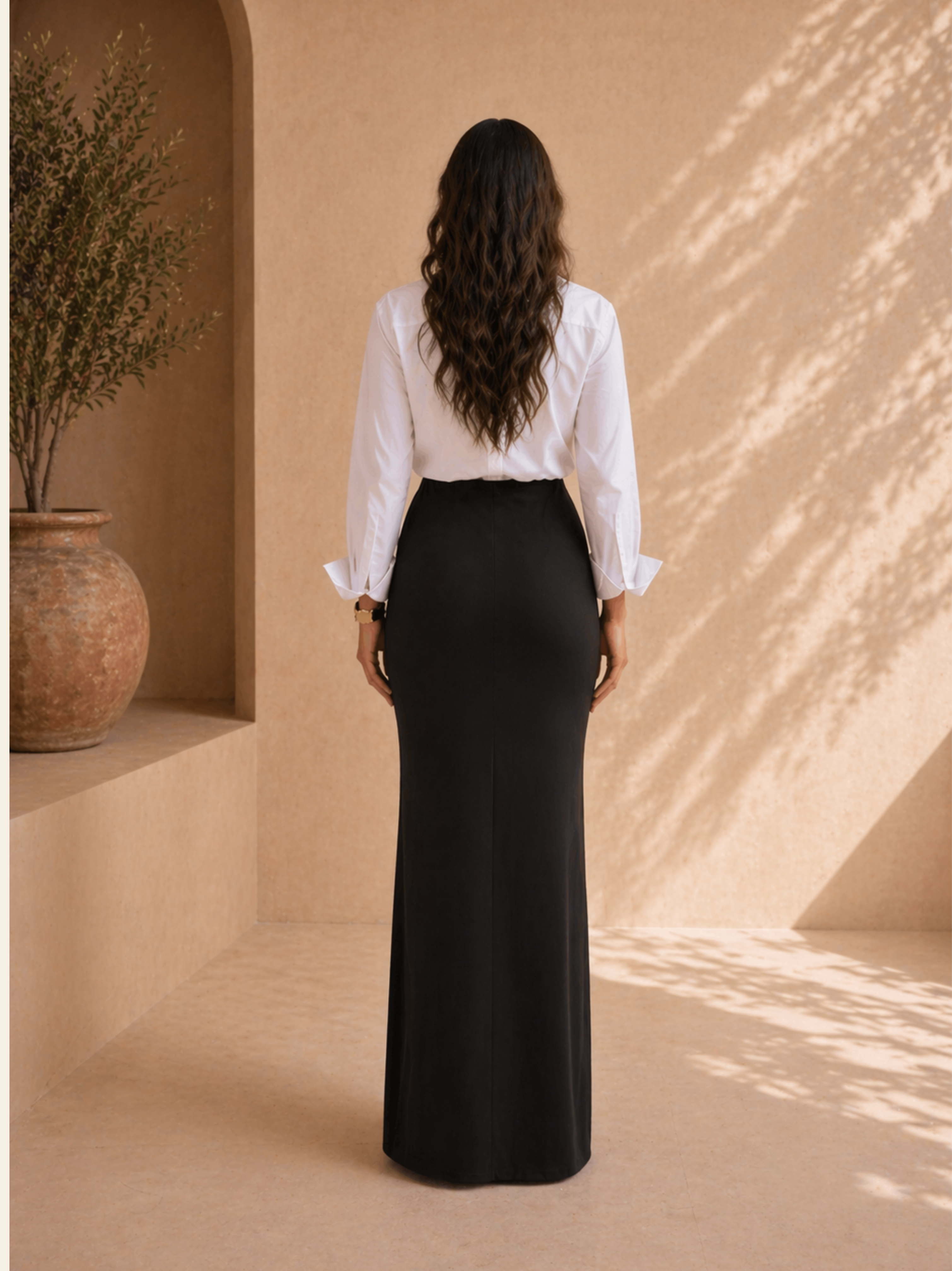BLACK BUILT-IN SHAPER SHORTS MAXI SKIRT