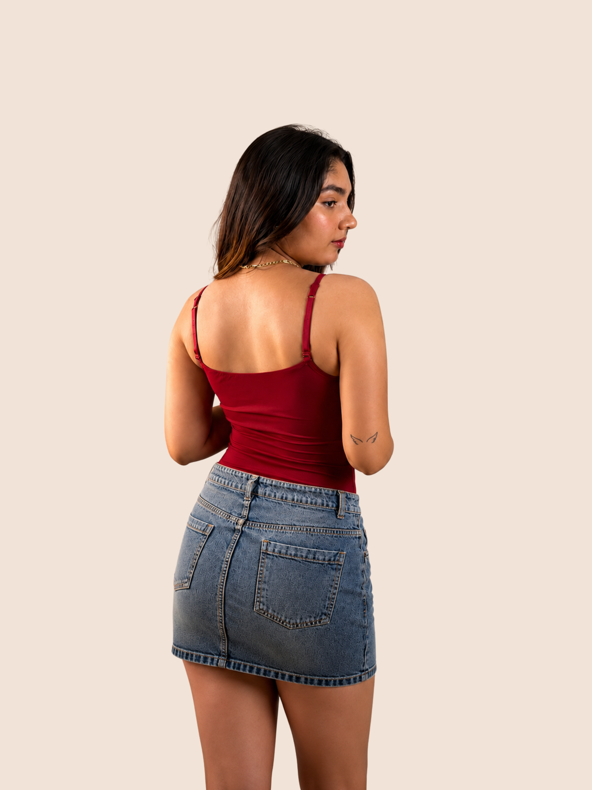 KAYSCULPT™ STRAPS CHERRY RED BUILT-IN BRA & SHAPEWEAR BODYSUIT
