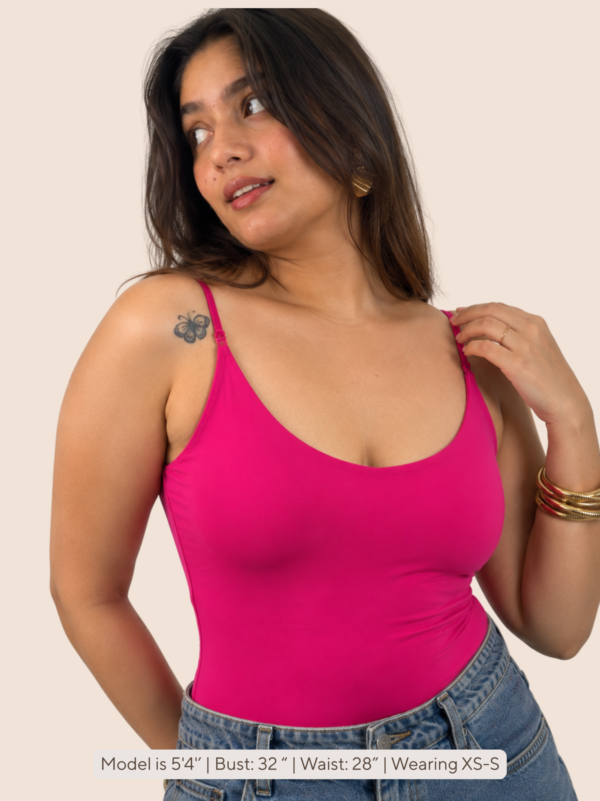 KAYSCULPT™ STRAPS PINK BUILT-IN BRA & SHAPEWEAR BODYSUIT
