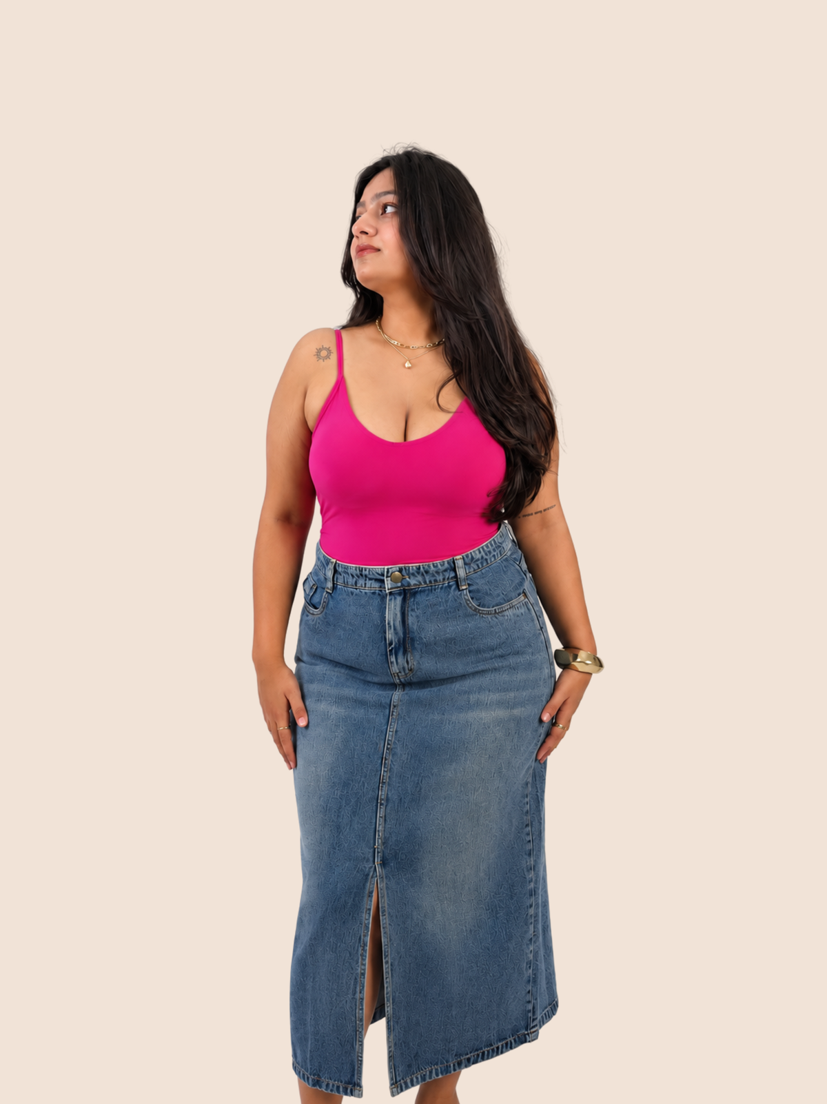 KAYSCULPT™ STRAPS PINK BUILT-IN BRA & SHAPEWEAR BODYSUIT