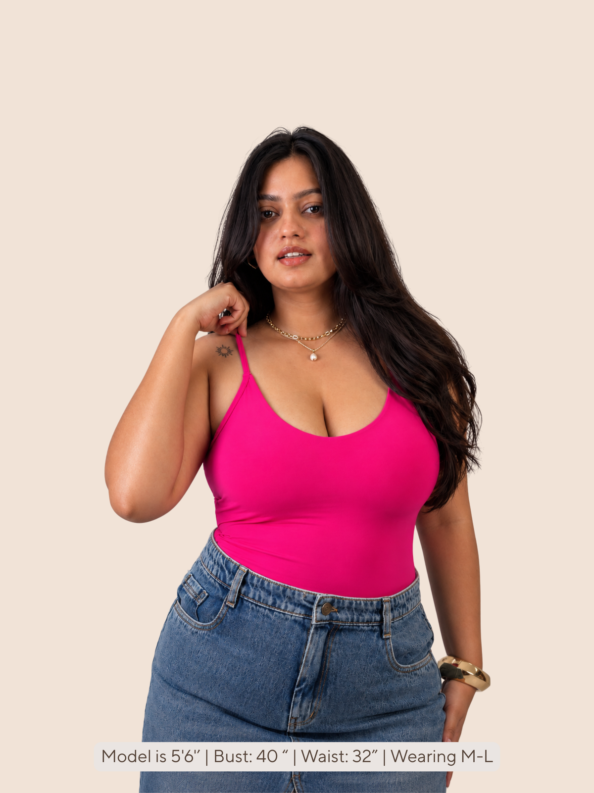 KAYSCULPT™ STRAPS PINK BUILT-IN BRA & SHAPEWEAR BODYSUIT