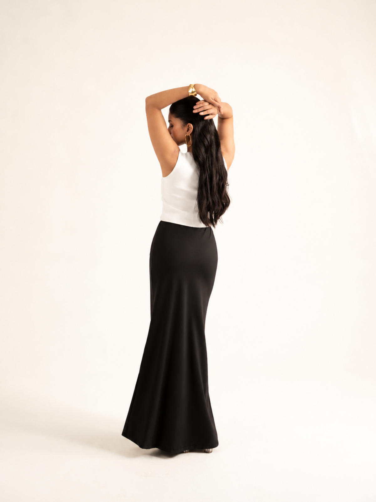 KAYSCULPT™ BUILT-IN SHAPEWEAR SHORTS BLACK MAXI SKIRT
