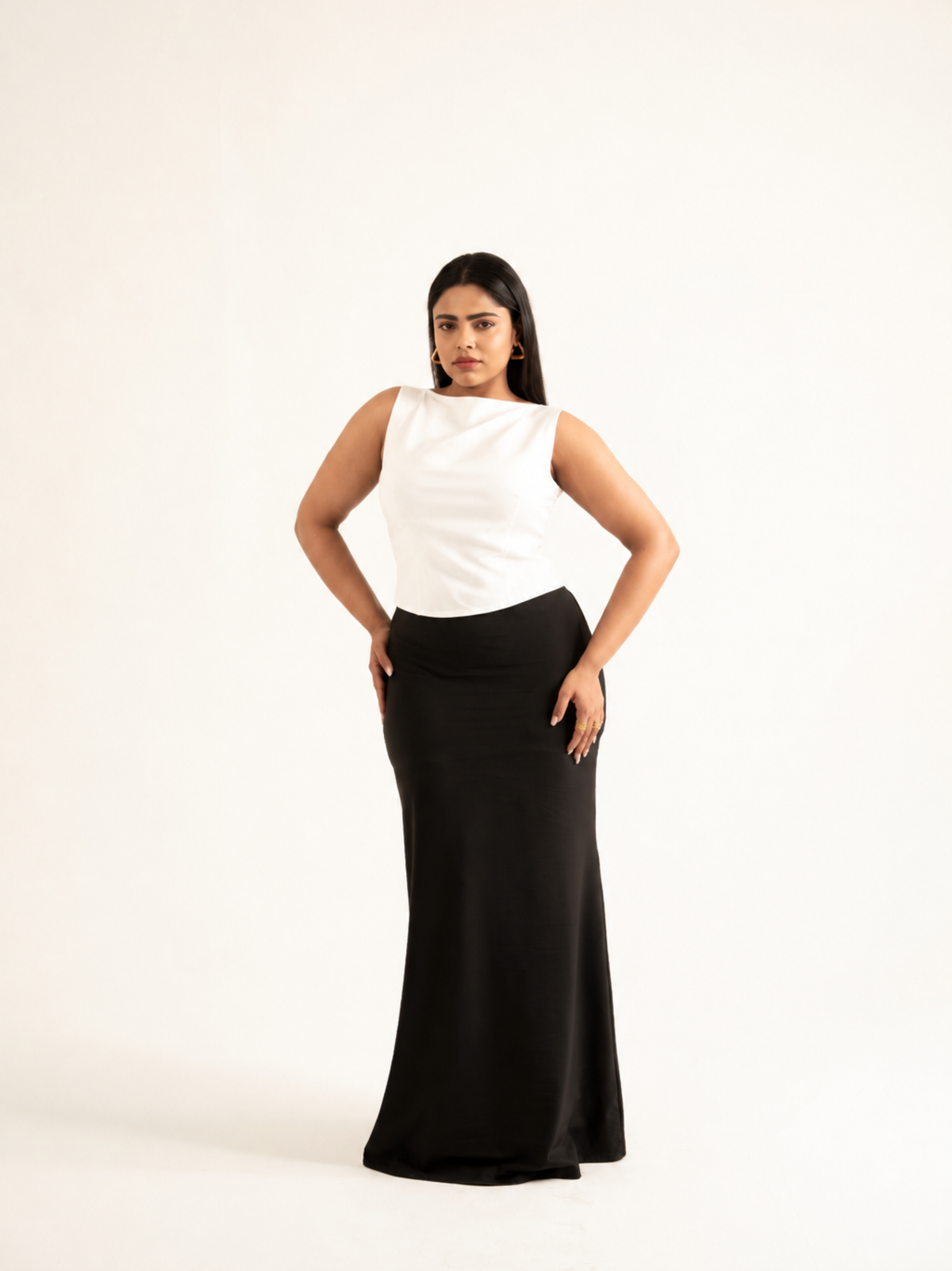 KAYSCULPT™ BUILT-IN SHAPEWEAR SHORTS BLACK MAXI SKIRT