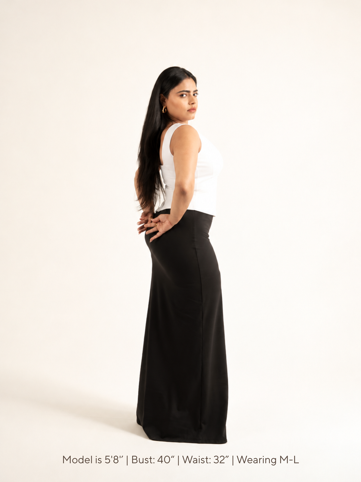 KAYSCULPT™ BUILT-IN SHAPEWEAR SHORTS BLACK MAXI SKIRT