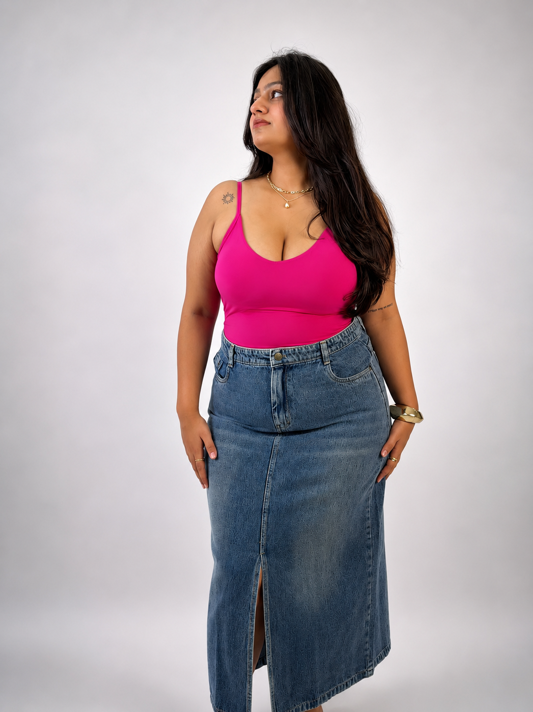 PINK BUILT-IN SHAPEWEAR STRAPS BODYSUIT