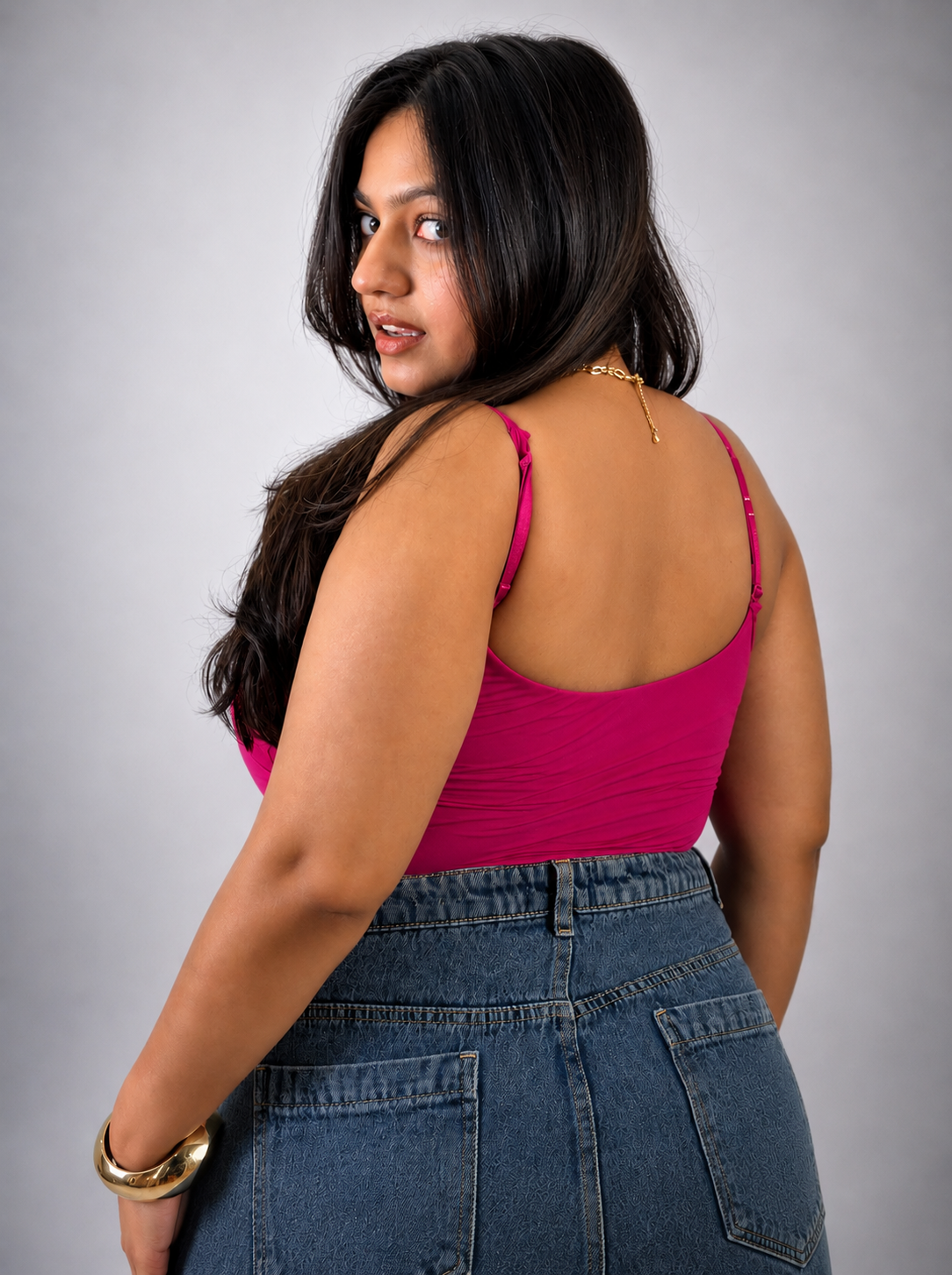 PINK BUILT-IN SHAPEWEAR STRAPS BODYSUIT