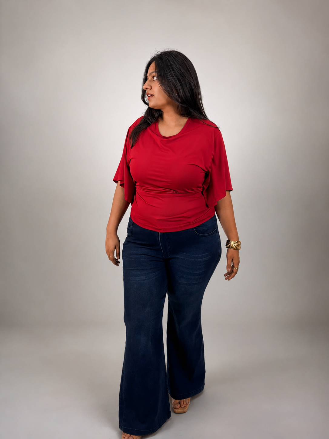 CHERRY RED TIE KNOT BUILT-IN BRA TOP