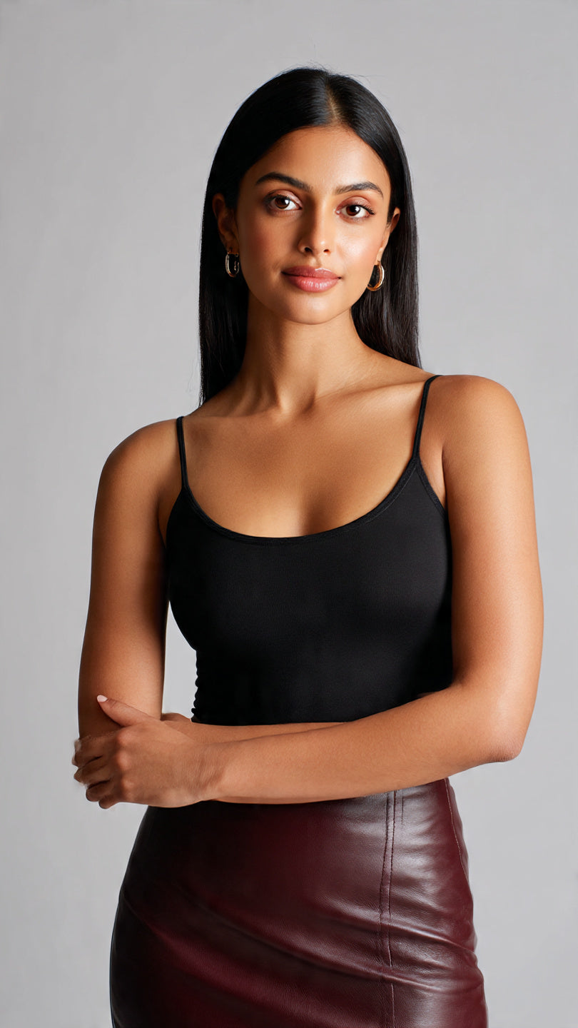 BLACK BUILT IN SHAPEWEAR STRAPS BODYSUIT